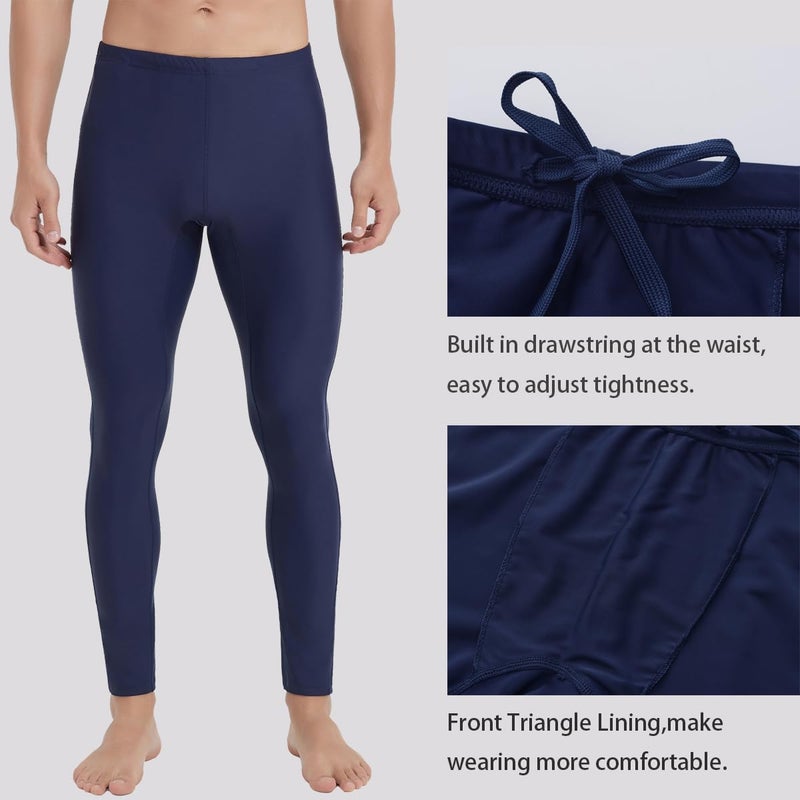 Ubestyle UPF 50+ Men's Active Surfing Water Leggings Swim Pants Swim Tights Beach Pants Sun Protective Navy (U3006NAVYL) - Image 2